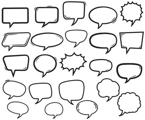 Fototapeta premium Collection of various comic speech bubbles and chat boxes
