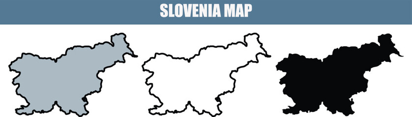 Fototapeta premium Detailed illustration of Slovenia map in various styles and colors for educational or travel purposes.