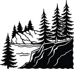Obraz premium vector illustration of a forest