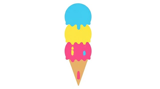 Colorful Ice Cream Cone Illustration