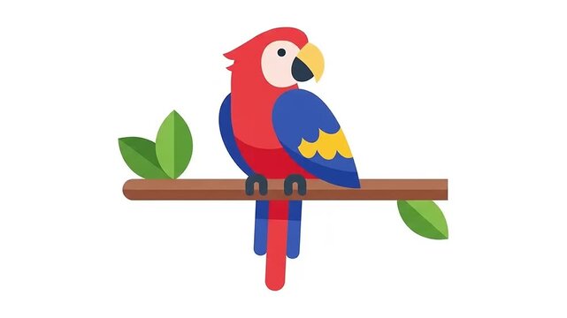 Colorful Parrot on Branch