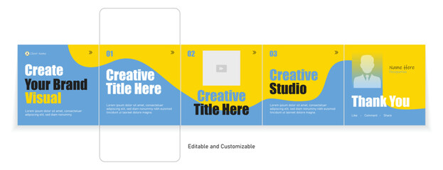Modern carousel post or social media. Instagram carousel post template, Minimal and editable LinkedIn carousel template design © Tarek Digital