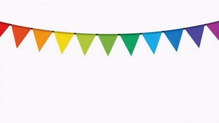 Obraz premium Colorful Triangle Party Banner on White Background