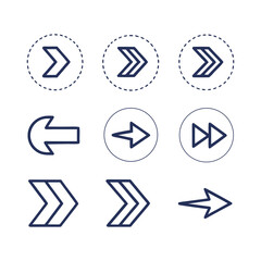 Set of modern navigation icons for web and mobile applications
