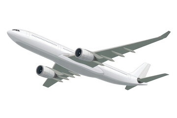 Obraz premium White airplane flying aircraft isolated on a transparent background