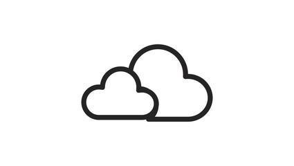 Fototapeta premium Simple black and white illustration of two overlapping clouds.