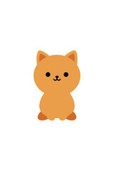 Cartoon golden puppy isolated on black background