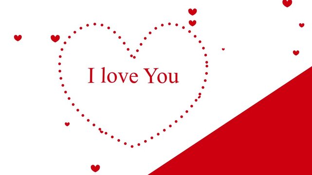red heart on white background motion graphic. valentine's day video clip motion 