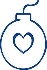 Obraz premium Heart bomb illustration exploding with love and passion in vector format available.Love bomb solid icons, minimalist vector illustration ,simple transparent graphic element