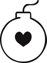 Obraz premium Heart bomb illustration exploding with love and passion in vector format available.Love bomb solid icons, minimalist vector illustration ,simple transparent graphic element