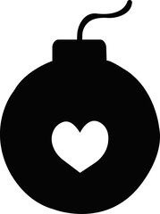 Obraz premium Heart bomb illustration exploding with love and passion in vector format available.Love bomb solid icons, minimalist vector illustration ,simple transparent graphic element