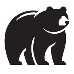 Fototapeta premium Bear silhouette vector isolated on white background