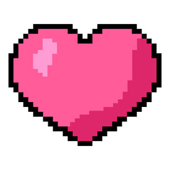 Vector Pixel Icon of Pink Heart