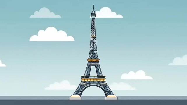 eiffel tower illustration on blue sky