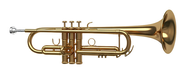 金色のトランペット、輝く音楽、美しい楽器