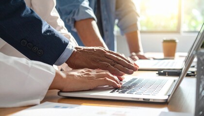 Collaborative Work Session with Laptop and Senior Advisor