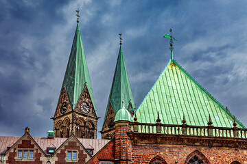The historic Gothic Cathedral of Bremen