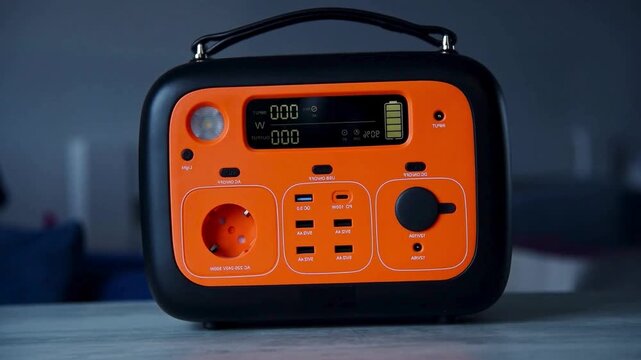 High-End Residential Battery Backup System Providing Emergency Power During Blackout - Close Up 4K