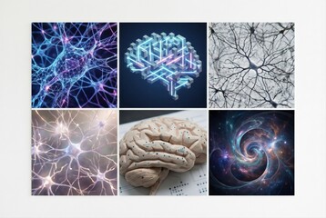 Intricate neural networks composed of glowing synaptic connections highlighting cognitive processes alongside a surreal cosmic swirl representing the vastness of intelligence