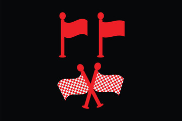 Racing flag icon vector. Race flag icon set. Start and finish crossed flags for game, app, and website, symbol illustration