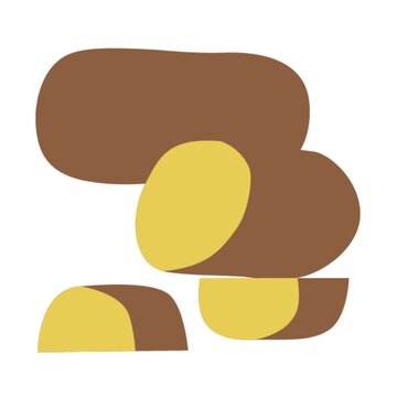 Animated cartoon whole and sliced potatoes moving playfully to illustrate fresh vegetable ingredients healthy food concept and fun educational animation