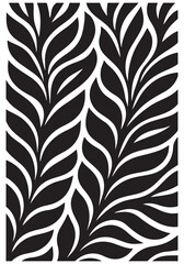 Black and White Floral Vine Seamless Pattern, Minimalist Leaf Vector Illustration for Wallpaper, Textile Print, and Home Decor, EPS 10 Format.