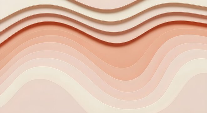 Abstract 3D Paper Cut Out Background with Soft Peach Gradients