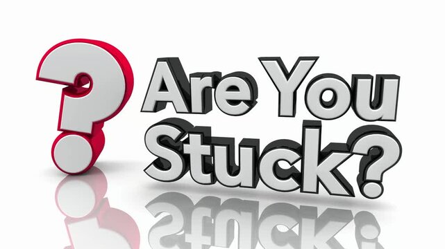 Are You Stuck Question Mark Feeling Trapped No Hope Depressed Words 3d Animation