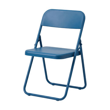 Folding Chair in Blue on transparent Background
