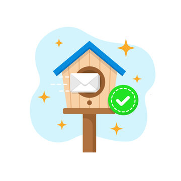 Digital Mailbox Message Received Notification flat design vector illustration for empty state ui screens and web pages.