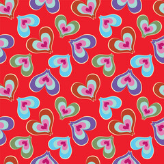 seamless pattern with red heart