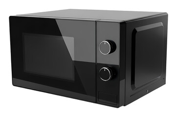 Obraz premium モダンな黒い電子レンジ、キッチン家電