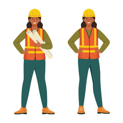 Female Civil Engineer Vector Set, International Women&rsquo;s Day 2026, Give To Gain. Women in STEM, technical industries. gender equality campaigns.
