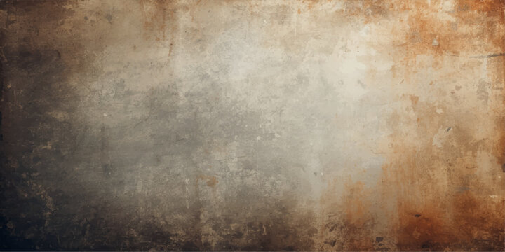 Worn vintage grunge metal texture with a stained brown parchment pattern creates an aged antique backdrop for retro design