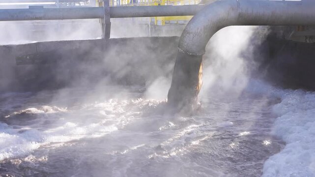 Wastewater treatment plants. Aeration tanks. Sedimentation tanks. 