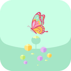 Fototapeta premium Colorful Butterfly Flying with Vibrant Wings.