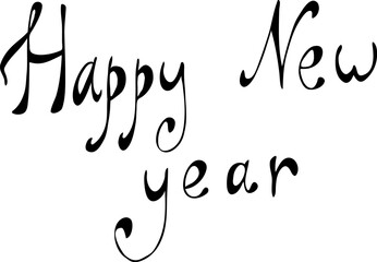Happy New Year inscription on a white background.eps