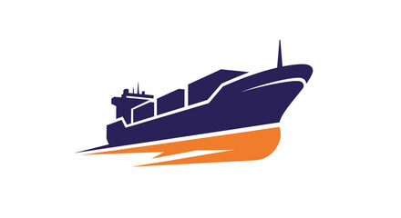 Naklejka premium Cargo Ship Sailing Fast Across the Ocean.
