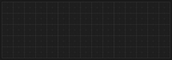Blueprint black grid. Metric graph paper bg. Blank millimeter horizontal sheet for technical drawing, engineering sketch, architectural design. Tech simple linear background. Vector illustration