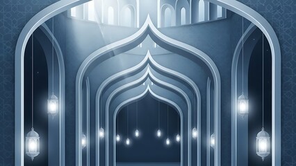 Obraz premium Islamic Archway with Lights and Shadows.