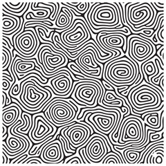 Complex pattern of concentric circles and swirls