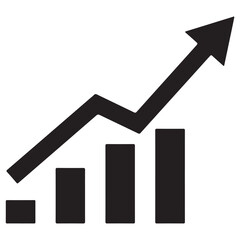 Graph showing increasing trend with bars and arrow