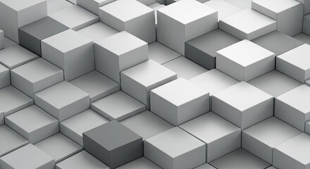 Obraz premium Abstract 3 d cubes composition in light and shadow with geometric patterns