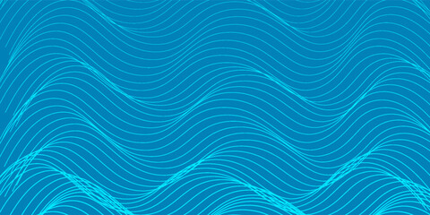 Fototapeta premium Abstract wave pattern made of thin flowing contour lines, smooth sine-wave curves layered across the canvas, minimalist generative design
