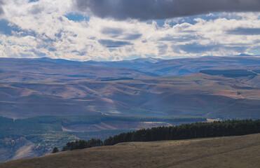 Fototapeta premium mountain landscape with blue sky and clouds 