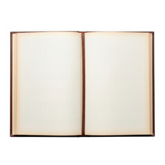Naklejka premium Open book with blank pages isolated on transparent background