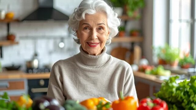 Seniorin in einer modernen K&uuml;che