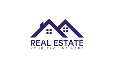 Fototapeta premium Modern Real Estate Logo Design with Minimal House Roof Icon for Business Branding