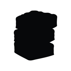 Brownies, sweets silhouette icon vector flat design.