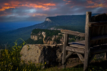 Bench Overlooking the Hudson Valley and Shawangunk Mountains.